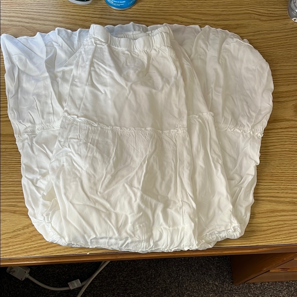 White Elastic Waist Skirt
